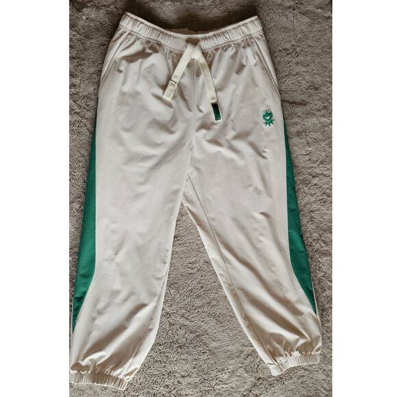 Disney The Muppets Kermit  Jogger Sweatpants Beige w/ Green Stripe Womens Sz LG - Picture 11 of 11